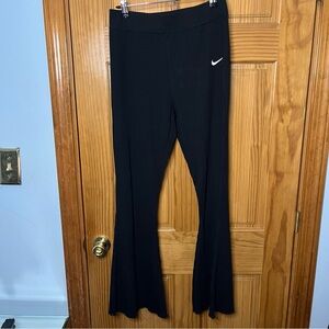 Nike Black Ribbed Flare Pants